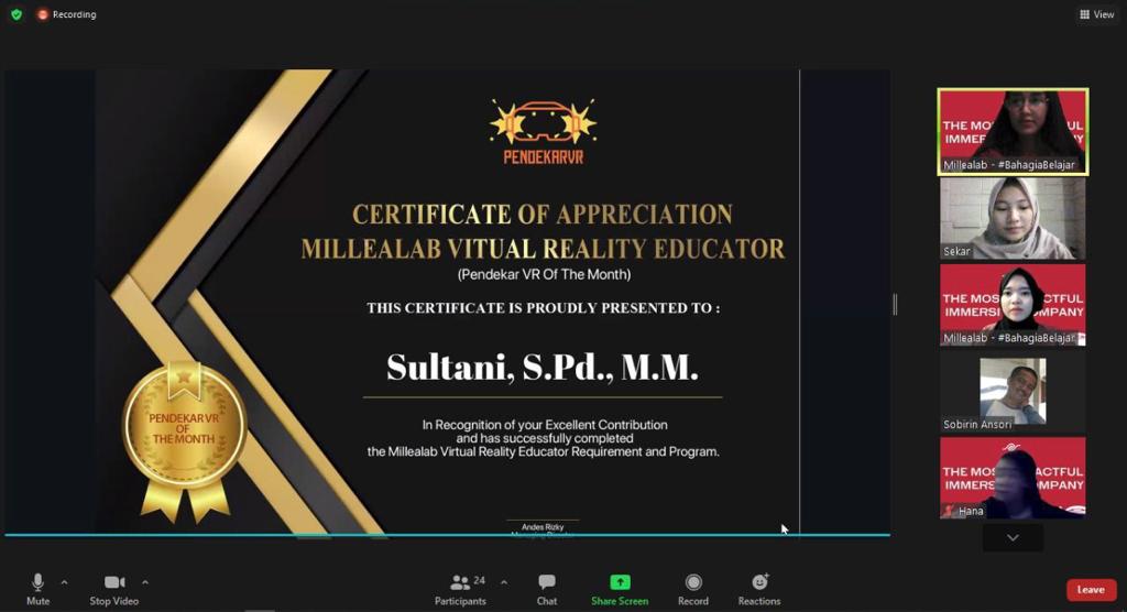 Webinar Pendekar VR of the month